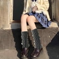 thumbnail image 2 of Women's Solid Cable Knit Leg Warmers Knitted Crochet Winter Socks, 2 of 5