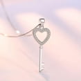 thumbnail image 4 of GKNET Women 925 Sterling Silver Crystal Heart Key Pendant Necklace Fashion Jewelry-Silver, 4 of 5