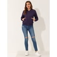 thumbnail image 5 of Chaqueta bomber acolchada con cremallera y mangas largas raglán para mujer con bolsillos Morado Oscuro XS, 5 of 5