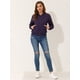 thumbnail image 5 of Chaqueta bomber acolchada con cremallera y mangas largas raglán para mujer con bolsillos Morado Oscuro XS, 5 of 5