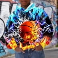 thumbnail image 2 of Gyujnb Youth Hoodie Sports Ball Print Cool Warm Versatile Pullover for Daily Sports Outings (Baby, Big Boys),5-6 Years, 2 of 3