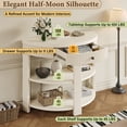 thumbnail image 6 of Aukfa 37" Fluted Half Moon Console Table with Drawer & Open Shelves, Entryway Accent Table for Living Room Hallway, Cream, 6 of 8