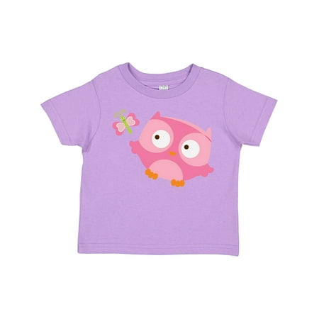 

Inktastic Pink Owl and Butterfly Gift Toddler Toddler Girl T-Shirt