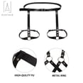 thumbnail image 5 of Gustave Women Leather Harness Adjustable Punk Caged Waist Belts Leg Garters Harness Sexy Leg Suspender White, 5 of 9