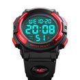 thumbnail image 3 of SKMEI Men's Digital Watch, Round Sport Watch with Stopwatch Alarm Date and EL Backlight, PU band, 5ATM Water Resistant, 3 of 4