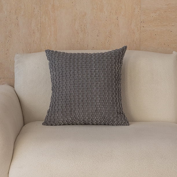 Xiao Hua Cojín decorativo - 45 x 45 cm, color gris, cojines decorativos para sofá, cojines para sala de estar, cojines para cama, cojín decorativo suave de poliéster PP relleno de algodón (1 pieza)