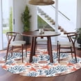 thumbnail image 4 of Summer Watercolor Style Round Living Room Rugs 6 ft, Orange Ocean Starfish Coral Washable Area Rug with Non-Slip Sturdy Edge Binding Round Carpet for Kitchen Office Bedroom, 4 of 9