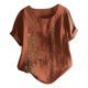 thumbnail image 2 of Fiudx Ofertas Flash Del Día Solo En Línea Blusa Informal de Manga Corta con Cuello Redondo y Botones Sueltos para Mujer, 2 of 5
