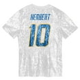 thumbnail image 3 of Girls Youth Justin Herbert Powder Blue Los Angeles Chargers Sequin V-Neck Fashion Jersey, 3 of 3