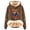 Brown, variant on NinXxx Women's Casual Cow Print Lined Hoodie Long Sleeve Sweatshirt Dark Gray XXXL