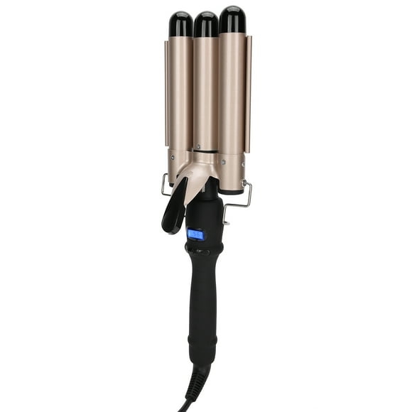 3 Barrel Curling Iron Wand Hair Waver Curler Iron Triple Barrel Curling Iron Temperature Adjustable Portable Crimper Hair Iron Beach Waves Long Lasting Hair Waving Styling Tool