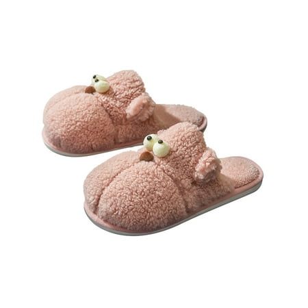 

Rotosw Wome Men Plush Fuzzy Slipper Slip On Indoor Bedroom Flat Non Slip Winter Shoes