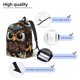 thumbnail image 3 of Disketp Quirky Owl With Glasses Mochila de Lona Estampada, Mochila Escolar de Viaje Ligera para Estudiantes y Portátil-Small, 3 of 5