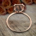 thumbnail image 3 of 1.50 Carat Emerald Cut Real Morganite and Man made diamond moissanite Halo Engagement Ring Sterling Silver with 18k Gold Plating, 3 of 4