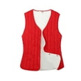 thumbnail image 4 of Glookwis Women Solid Color Jacket Vest Warm Outwear Casual Single Breasted Coat Sleeveless Quilted Waistcoat Red L, 4 of 4