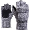 thumbnail image 1 of Guantes de lana de gamuza de medio dedo para hombres y mujeres tejidos de invierno de felpa engrosados ​​guantes cálidos para ciclismo mitones de aislamiento térmico, 1 of 5