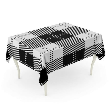 

SIDONKU Black Tartan Plaid Printing Pattern Abstract British Checkered Clan Culture Tablecloth Table Desk Cover Home Party Decor 60x120 inch