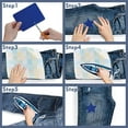 thumbnail image 4 of GIRACOA 26 Pcs Iron on Patches Set, 25 Pcs Denim Iron-on Repair Patch with A Scission for Clothing Repair and Decoration(4.9*3.7inch, 5 Colors ), 4 of 7