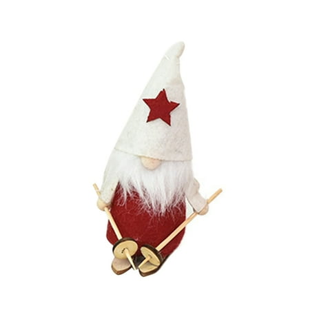 

jiawei Christmas Gnome Skiing Santa Doll Hanging Pendant Party Xmas Tree Decoration