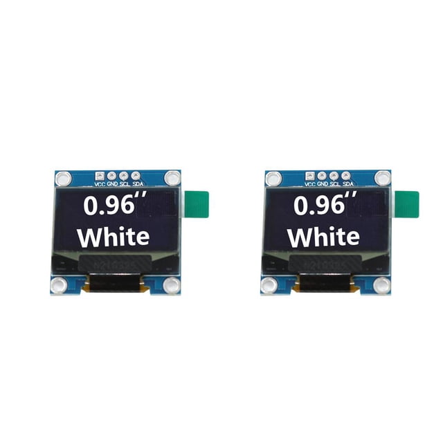 Kearding Pantallas LCD OLED de 0,96 pulgadas Amplio rango de voltaje Módulo de pantalla de 4 pines Placa de desarrollo Accesorio Reemplazo para Blanco 2piezas