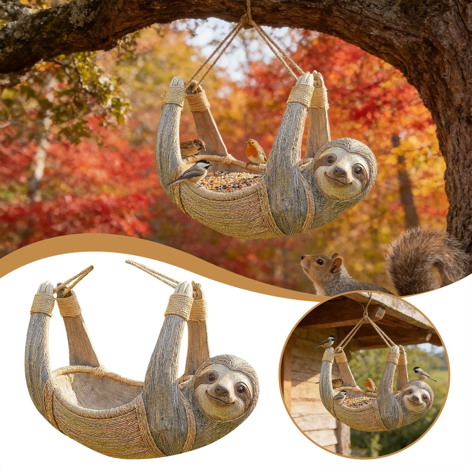 Hanging Wild Bird Feeder Station Tray Outdoor Decorative Feeding Tool For Garden Patio Backyard