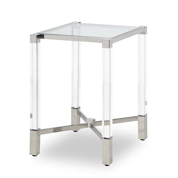 Harper End Table - Polished Stainless Acryllic