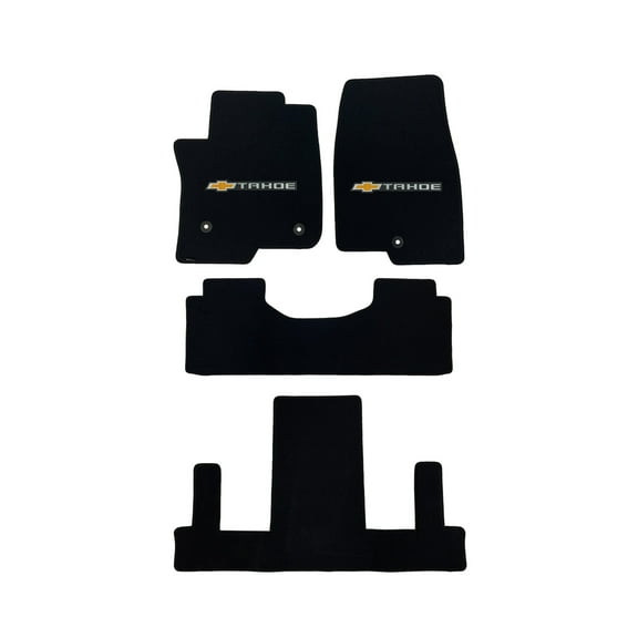 Lloyd Mats Custom Fit Floor Mats for Chevy Tahoe 2021-On LogoMat 4Pc Set -With Second Row Buckets Charcoal