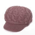 thumbnail image 1 of Sombrero cálido de invierno para mujer, sombrero de punto informal de ganchillo con sombra, sombrero torcido, sombrero de punto para mujer de otoño e invierno Ormromra 222372-2, 1 of 4