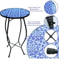 thumbnail image 4 of Aboxoo Mosaic Collection Outdoor Modern Functional Art Glass Round End Table, Purple White, 4 of 9