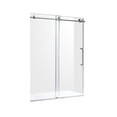thumbnail image 4 of Madam Series 76 in. x 50-54 in. Frameless Sliding Shower Door in Brushed Nickel with 3/8" (10mm) Tempered Clear Glass, 4 of 11