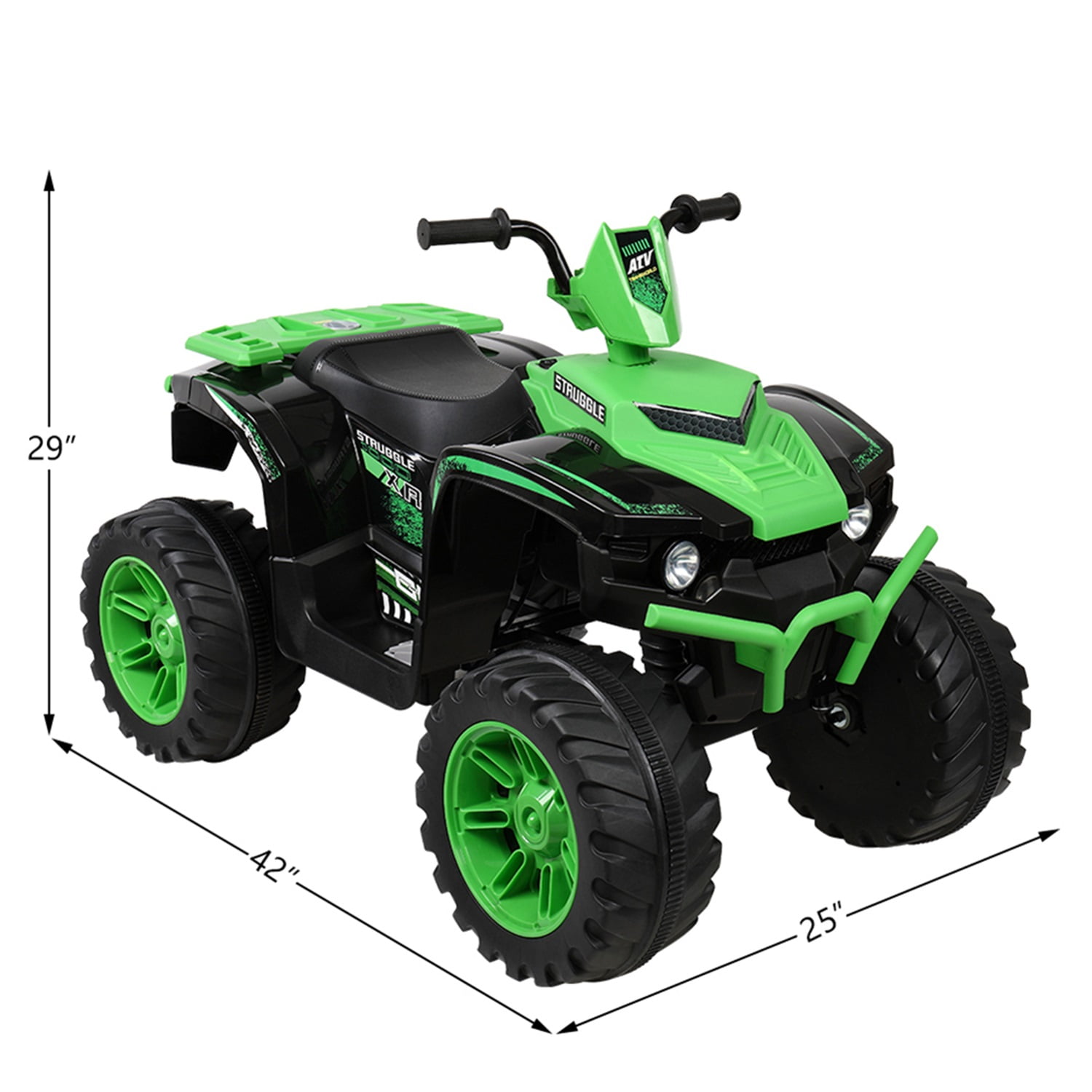 CIPACHO 12V Kids Ride On Car, Rugged 4-Wheeler Electric Cars to Ride Car for Children Child Boys, Gift Vehicle Toy w/ LED Lights, MP3, AUX, Green