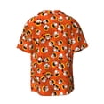 thumbnail image 6 of Lsque Funny corn spider web print Men's Cuban Collar Short Sleeve Shirt Summer Beachwear Casual Button Down Fashionable Vacation Leisure Shirt-X-Large, 6 of 7