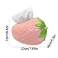thumbnail image 3 of Eespoir Cute Strawberry-shaped Tissue Box, Storage Box for Facial Tissues, Girlish-style Napkin Holder, For Living Room, Dining Table, Bathroom Counter, Decorative Organizer(Pink), 3 of 6
