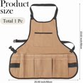 thumbnail image 2 of Brown Garden Work Tool Apron with Pockets Heavy Duty Waterproof Adjustable Buckle Back Straps Canvas Chef Work Aprons for Cooking Kitchen Gardening Lawn Men Women, 2 of 6