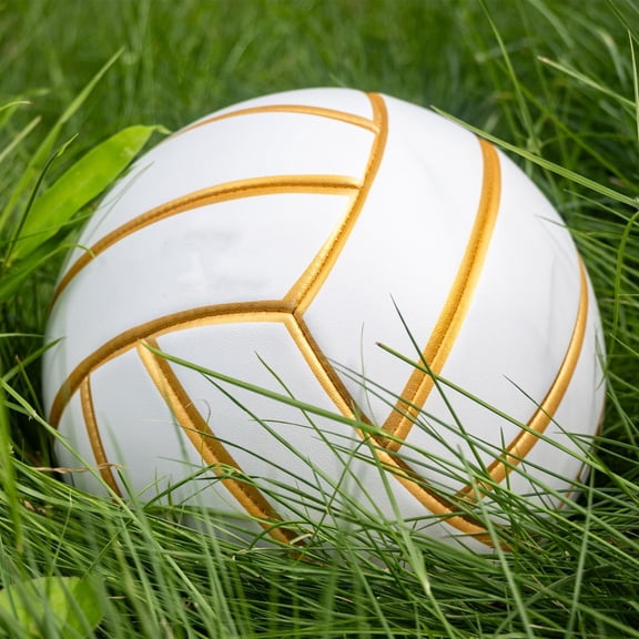 Golden White Volleyball for Outdoor Indoor Beach Game, Soft Touch