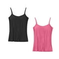 thumbnail image 3 of Kaemgyyd 2 Pack Womens Camisole with Padded Bra Spaghetti Strap Cami Comfy Undershirt Lounge Workout Tank Tops, 3 of 3