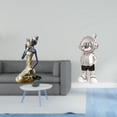 thumbnail image 2 of Dualoai African Tribal Astronaut Lady Statue Tabletop Ornament Handmade Craft Collectible Art Piece Resin Figurine for Study Room Fireplace Shelf Desk Housewarming Gift, 2 of 8