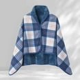 thumbnail image 3 of Shawl Wraps for Women Women's Winter Coral Fleece Double Layer Multifunctional Outdoor Cold Proof And Warm Plaid Blanket Home Shawl Blue, 3 of 3