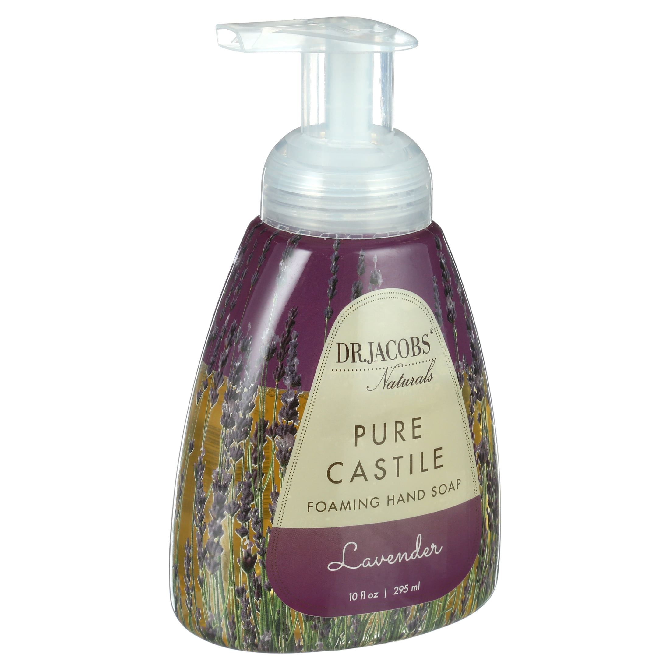 Dr Jacobs Naturals Pure Castile Foaming Hand Soap (Lavender 10 oz.) Face and Hand Wash Pump Bottle.