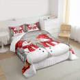 thumbnail image 3 of jejeloiu Cute Snowman Queen Comforter Set,Pink Christmas Gifts Bedding Sets,Red White Bedding Comforter Set For Girl Kids,Microfiber Bedroom Decor Reversible,3-Piece, 3 of 8