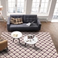 thumbnail image 3 of Area Rugs Indoor Non-Slip Rectangle Rug 5x7 Ft Rustic Moroccan Geometric Quatrefoil Purple Lattice Rug Rubber Backing Floor Mats Non Shedding Home Decor Carpet for Entryway Living Room, 3 of 8