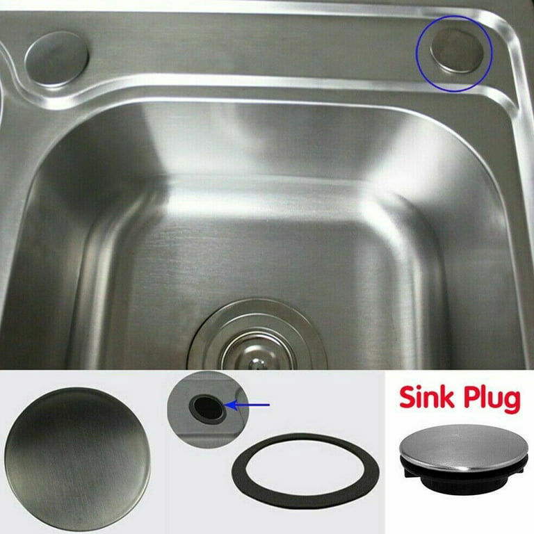 2 inch Kitchen Sink Hole Covers, Faucet Hole Cover Stainless Steel Sink Hole Plug, Bathroom Sink Cover for Counter Space Blanking Metal Plug 2pcs