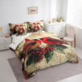 thumbnail image 4 of Feelyou Winter Robin Bird Twin Bedding Sets 7-Piece, Western Christmas Animal Bedding Comforter Set, Flower Plant Botanical Reversible Sheet Sets, Microfiber Bedroom Decor, 4 of 8