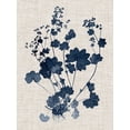 thumbnail image 2 of Vision Studio 12x14 White Modern Wood Framed Museum Art Print Titled - Navy and Linen Leaves II, 2 of 4