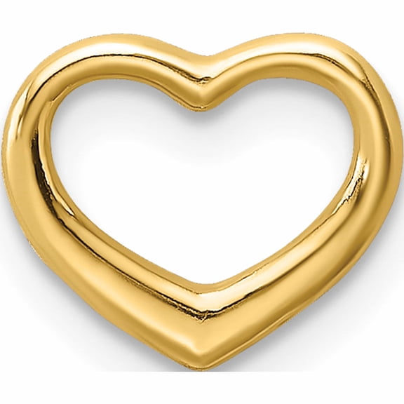 14K Yellow Gold Polished Mini Floating Heart Slide Made In United States -Jewelry By Sweet Pea
