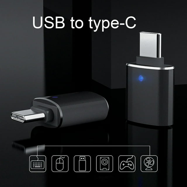TopLLC USB C Female to USB Male Adapter USB A to C Adapter With Indicator Light