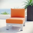 thumbnail image 2 of Modway Shore Fabric Aluminum Outdoor Patio Armless Chair in Silver/Orange, 2 of 4