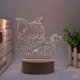 thumbnail image 1 of Lámpara decorativa de anime con forma de luz nocturna de Tom Jerrys, ilusión 3D con base, 1 of 1