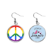 thumbnail image 1 of Rainbow Gay Lesbian anti - war sign Pendientes de sandía verano lóbulo desgaste Unbranded M, 1 of 3