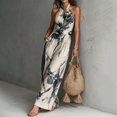 thumbnail image 6 of Sunnin Halter Neck Floral Jumpsuit with Pockets Wide Leg Sleeveless Casual Summer Wear, 6 of 6